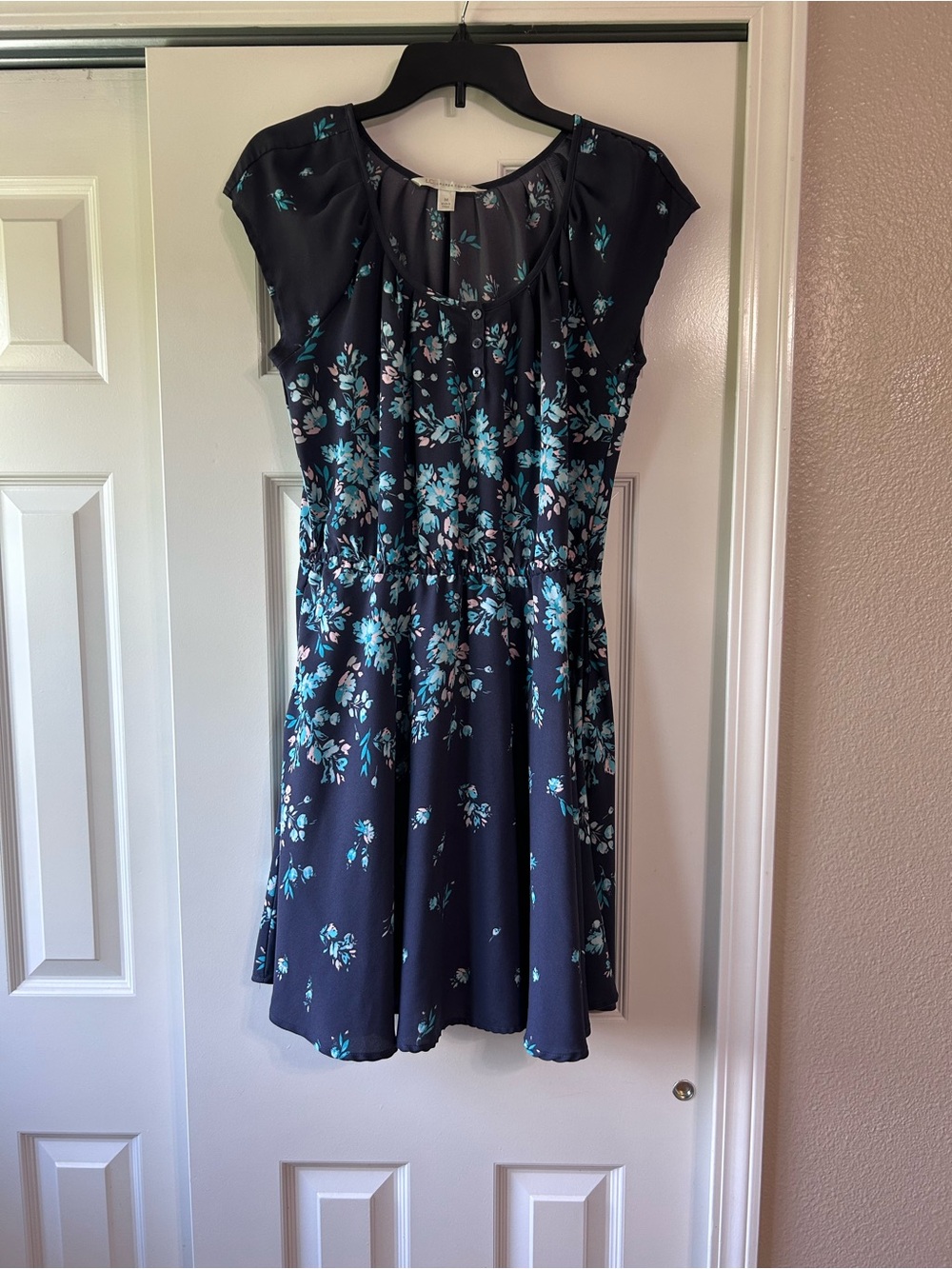 Dress with Teal Floral Print